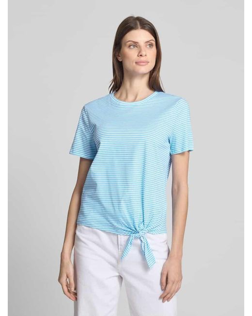 Tom Tailor Blue Regular Fit T-Shirt Mit Knoten Detail
