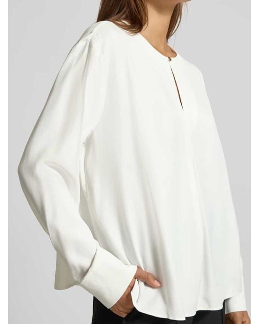 Tommy Hilfiger White Relaxed Fit Langarmbluse aus reiner Viskose