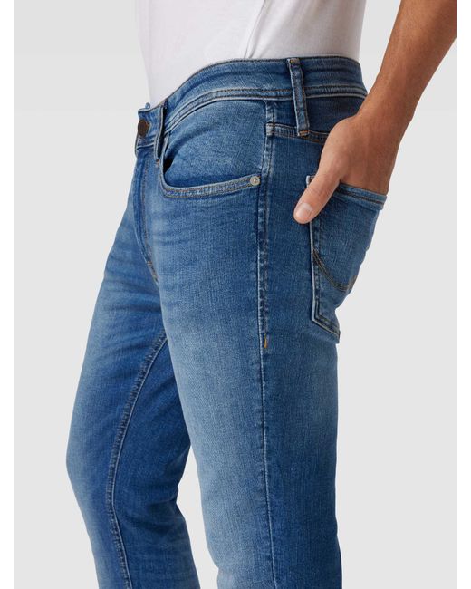 Jack & Jones Skinny Fit Jeans mit Eingrifftaschen Modell 'LIAM' in Blue für Herren