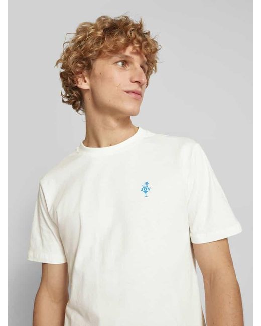 Blend T-Shirt mit Label-Print Modell 'JAKE' in White für Herren