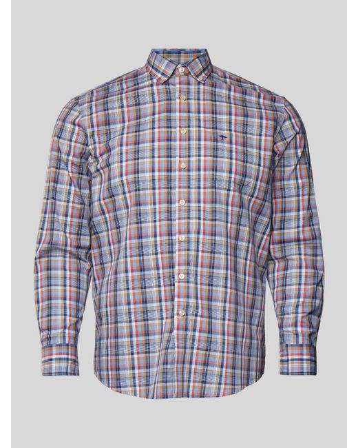 Fynch-Hatton Regular Fit Vrijetijdsoverhemd Met Button-downkraag in het Blue voor heren