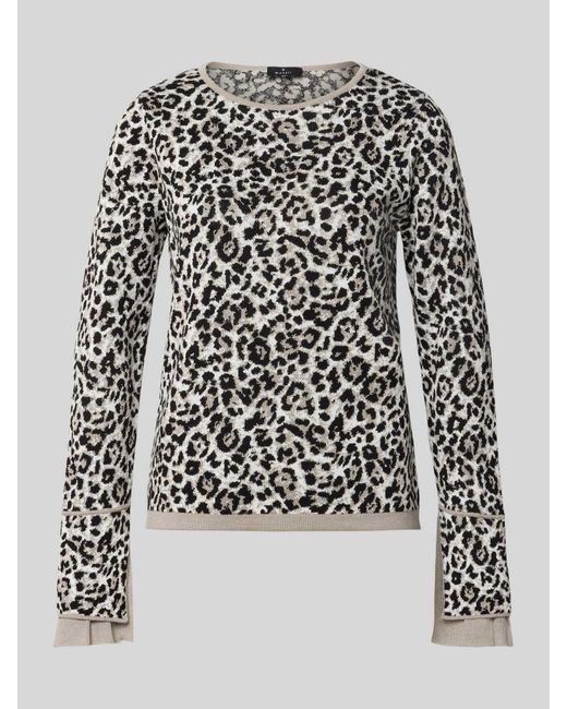 Monari Gebreide Pullover Met Ribboorden in het White