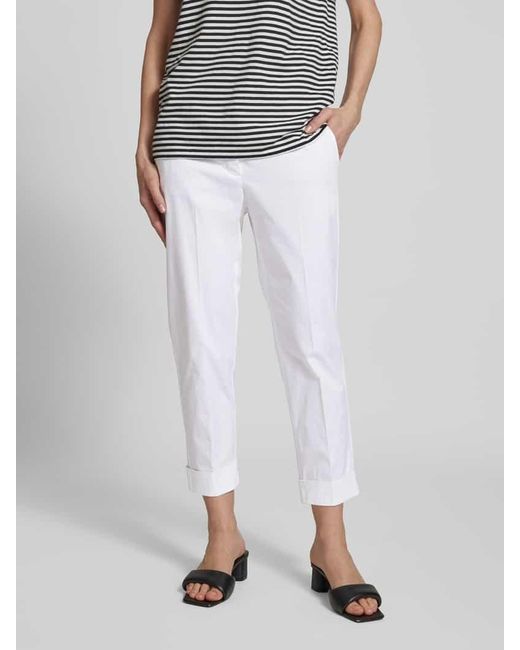 RAFFAELLO ROSSI White Regular Fit Chino mit verkürztem Schnitt Modell 'DORA'