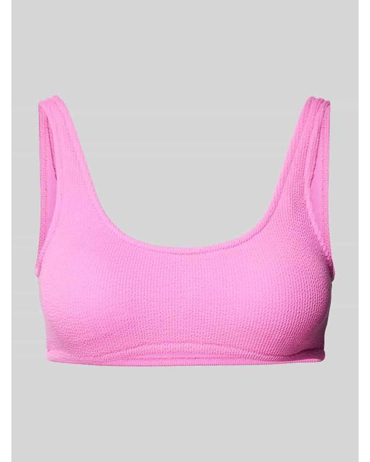 Banana Moon Pink Bikini-Oberteil Mit Strukturmuster Modell 'Justin Scrunchy'