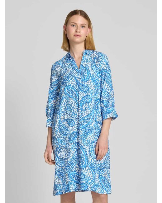 S.oliver Blue Oversized Hemdblusenkleid mit Eingrifftaschen