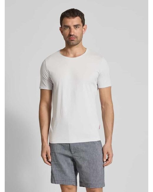 Joop! T-Shirt mit geripptem Rundhalsausschnitt Modell 'Cesare' in White für Herren