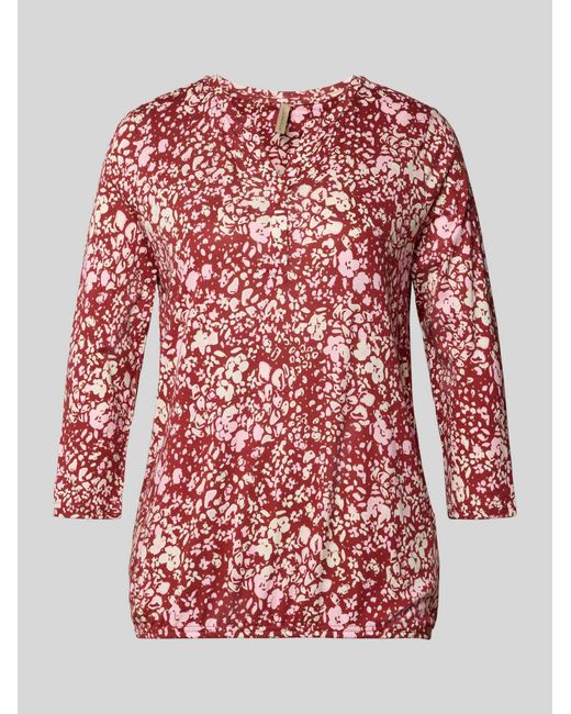 Soya Concept Shirt Met Lange Mouwen Met 3/4-Mouwen Model 'Felicity' in het Red
