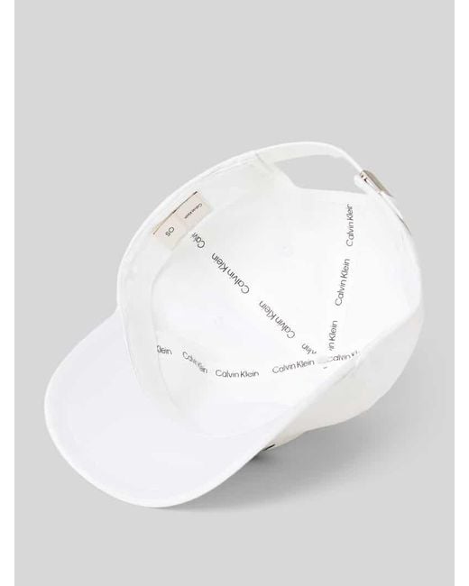 Calvin Klein Base Cap mit Logo-Stitching Modell 'Baseball' in White für Herren
