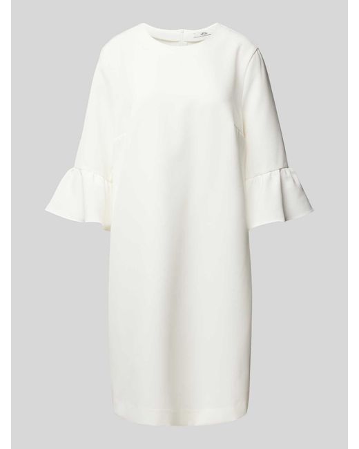 0039 Italy White Knielanges Kleid mit Volants
