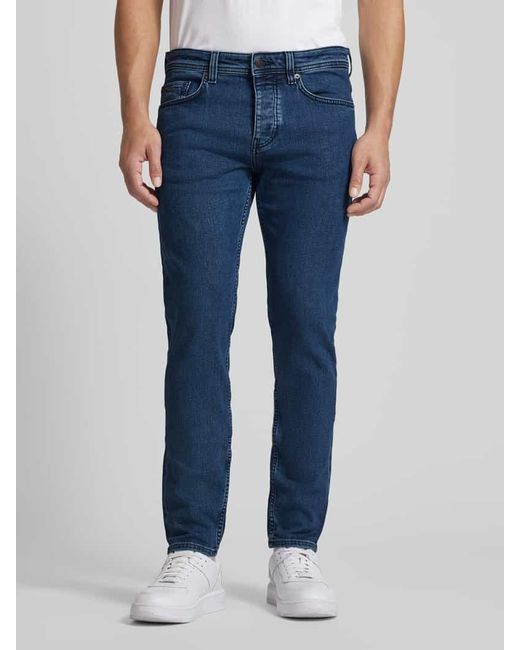 Boss Tapered Fit Jeans im 5-Pocket-Design Modell 'TABER' in Blue für Herren