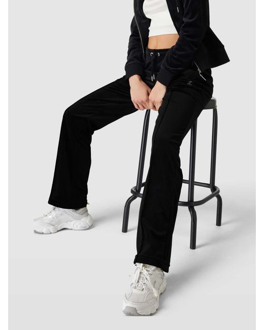 Juicy Couture Straight Fit Sweatpants Met Labeldetail in het Black