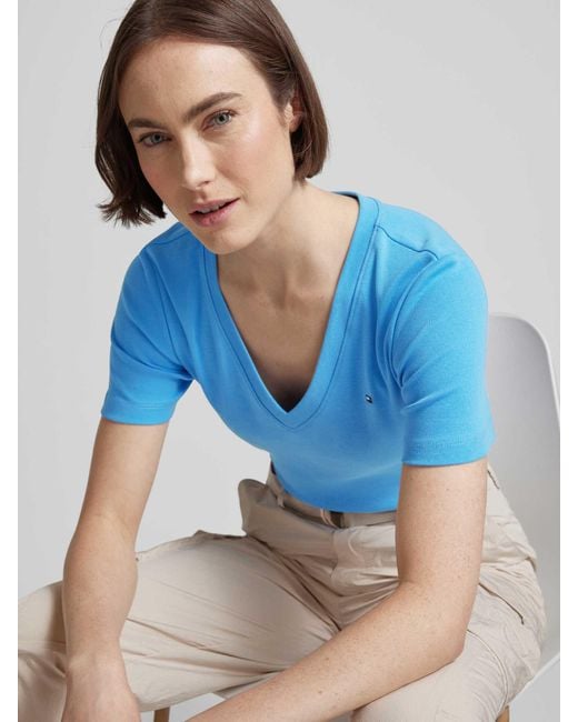 Tommy Hilfiger Blue T-Shirt mit V-Ausschnitt Modell 'CODY'