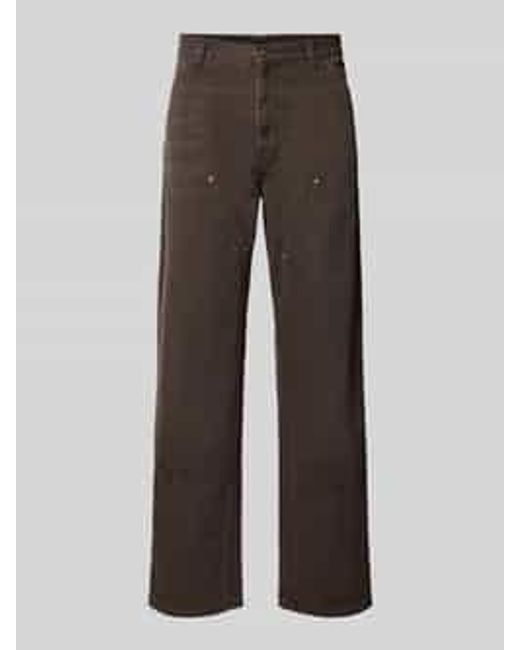 Carhartt Straight Leg Jeans Met Siernaden, Model 'Double Knee' in het Gray voor heren
