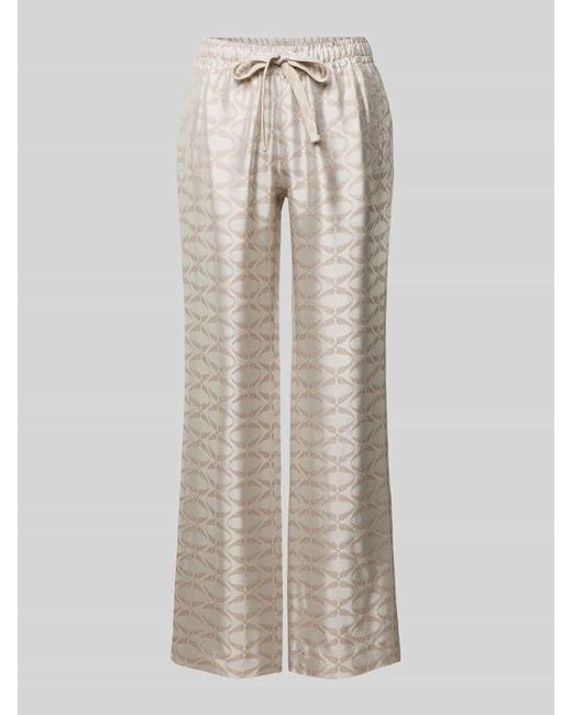 Zadig & Voltaire Natural Wide Leg Stoffhose mit Allover-Muster Modell 'POMY'