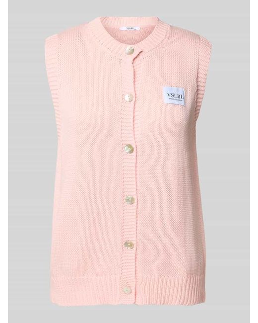 VILLA SOPHIE Pink Strickweste mit Label-Patch