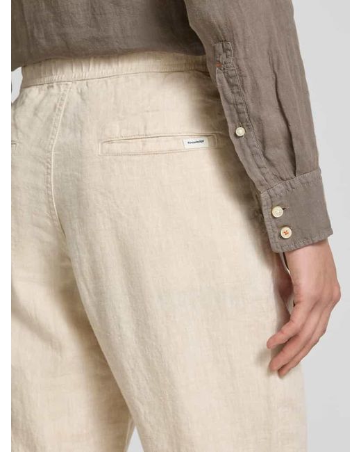 Knowledge Cotton Loose Fit Hose mit Tunnelzug in Natural für Herren