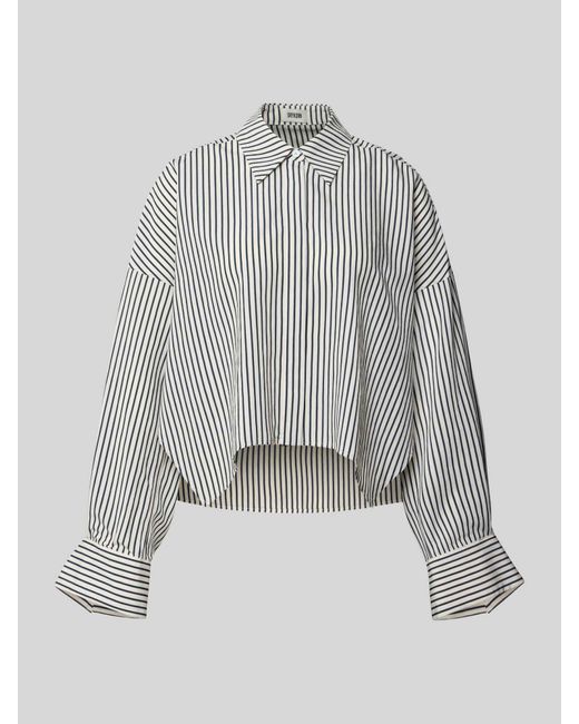 Drykorn Relaxed Fit Blouse Met Blinde Knoopsluiting, Model 'Oshia' in het Gray