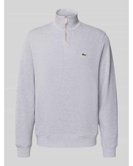 Lacoste Regular Fit Troyer aus reiner Baumwolle in Gray für Herren