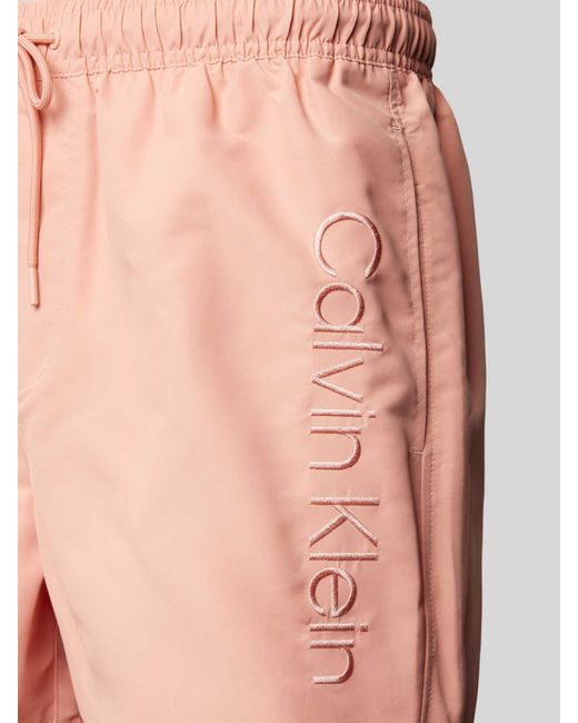 Calvin Klein Zwembroek Met Labelstitching in het Pink voor heren