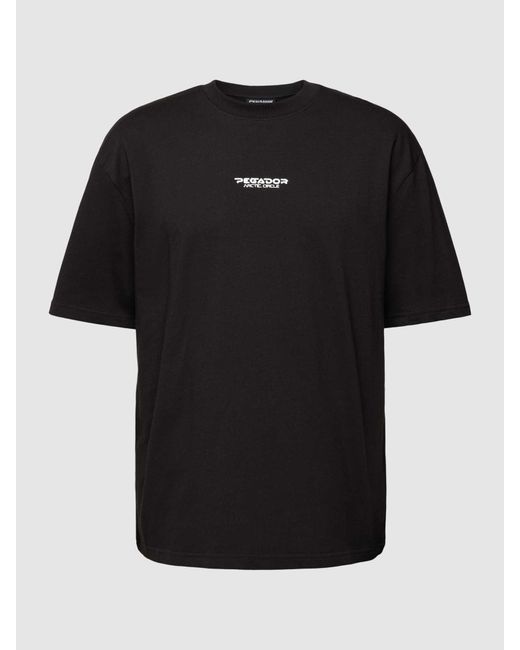 PEGADOR Oversized T-shirt Met Labelprint in het Black voor heren