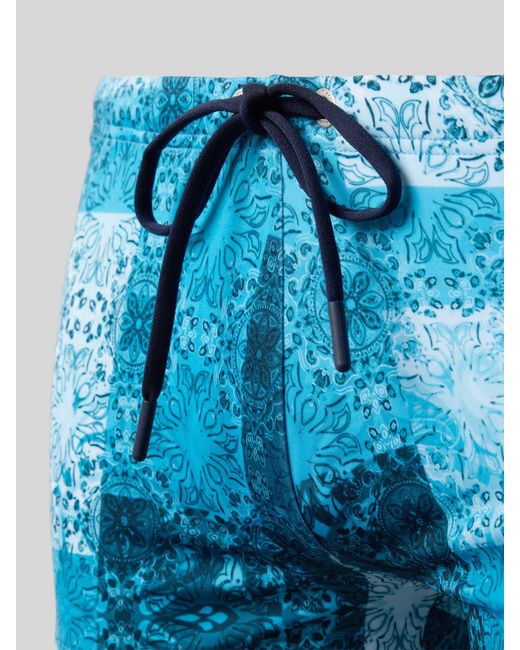 Hom Badehose mit Allover-Muster Modell 'PIERCE' in Blue für Herren