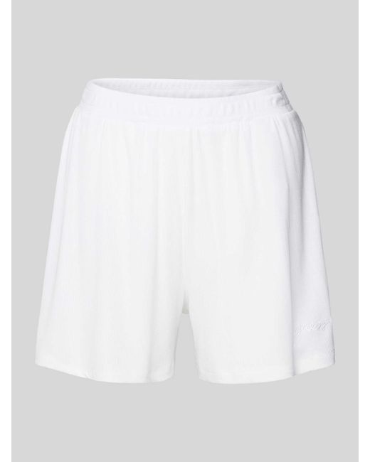 Guess Relaxed Fit Korte Pyjamabroek Met Labelstitching in het White
