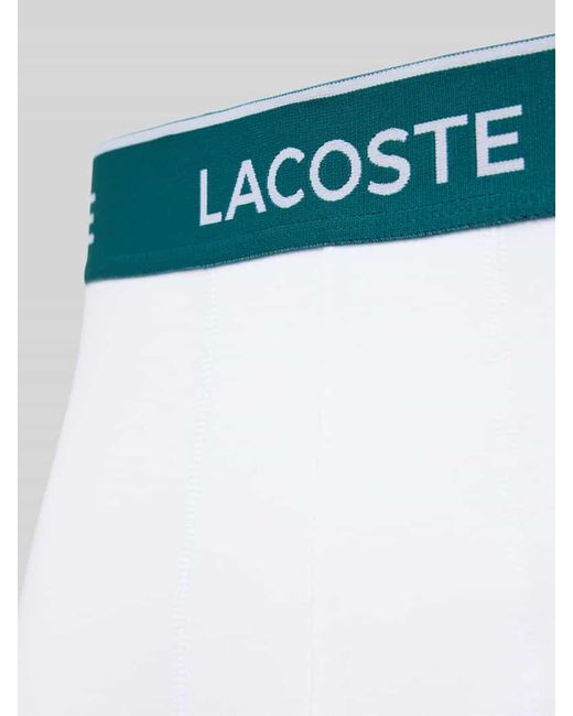 Lacoste Trunks mit elastischem Logo-Bund im 3er-Pack in White für Herren