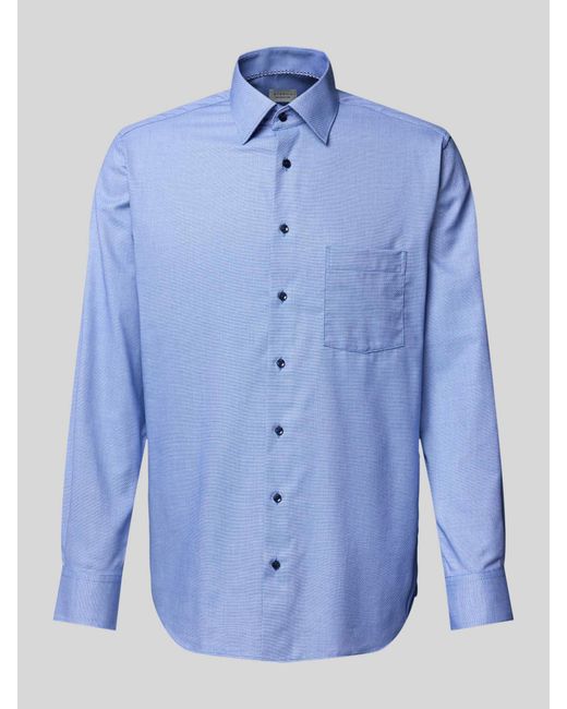 Eterna Modern Fit Zakelijk Overhemd Met Knoopsluiting in het Blue voor heren