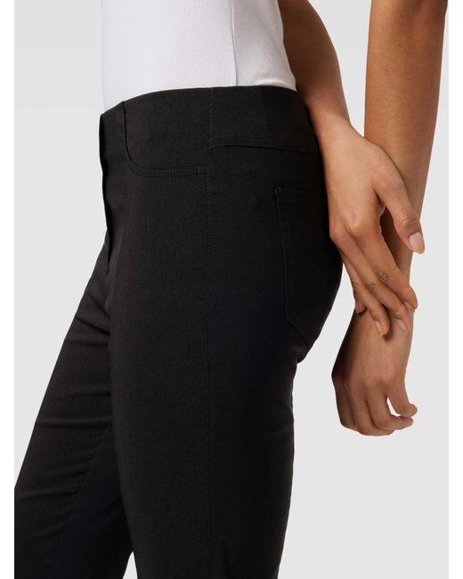 SteHmann Straight Leg Fit Stoffen Broek Met Steekzakken Opzij in het Black