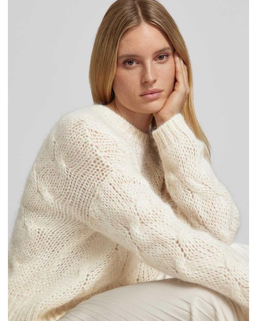 Stefanel Gebreide Pullover Met Ronde Hals in het Natural
