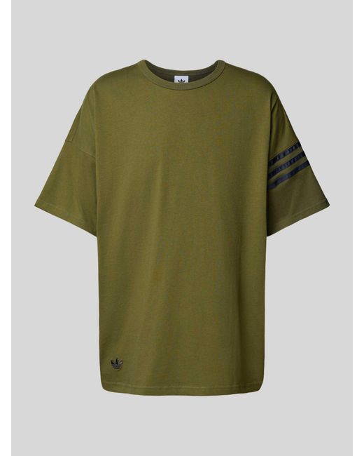 Adidas Originals T-Shirt Met Ronde Hals En Labelstitching in het Green voor heren