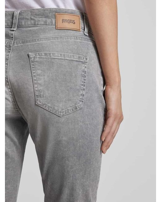ANGELS Gray Boyfriend Jeans im Destroyed-Look mit Ziersteinbesatz