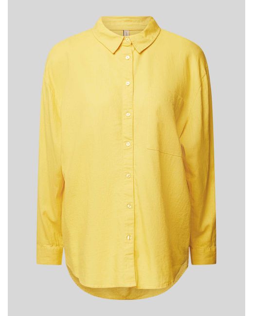 Soya Concept Yellow Leinenhemdbluse mit Brusttasche Modell 'Ina'