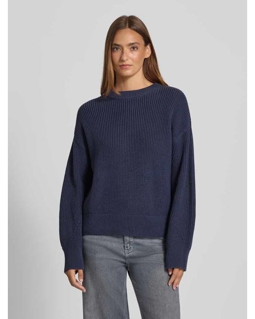 Jake*s Blue Oversized Strickpullover mit gerippten Abschlüssen