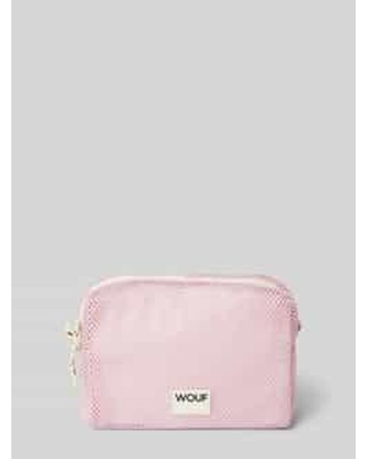 Wouf Make-uptasje Met Labelpatch in het Pink