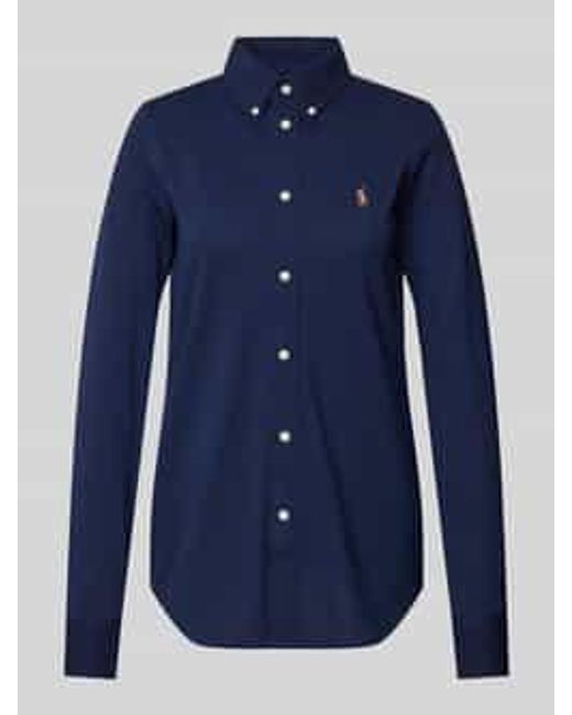 Polo Ralph Lauren Overhemdblouse Met Button-downkraag in het Blue