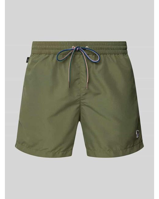 Paul Smith Badehose mit Label-Patch Modell 'ZEBRA' in Green für Herren