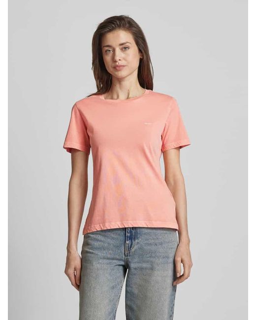Gant Pink T-Shirt mit Label-Stitching
