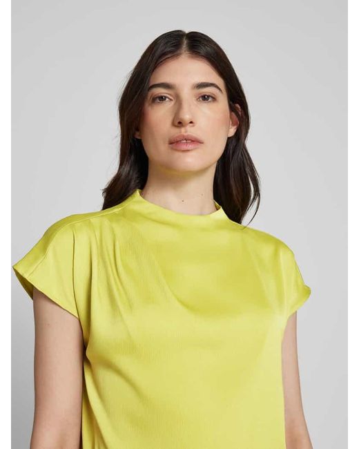 Comma, Yellow Regular Fit Blusenshirt mit Raffungen