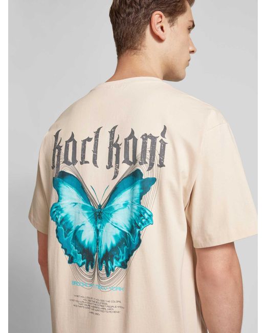 Karlkani T-Shirt mit Label-Print Modell 'Signature' in Natural für Herren