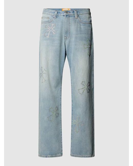 Review Jeans mit Ziersteinbesatz in Blue für Herren