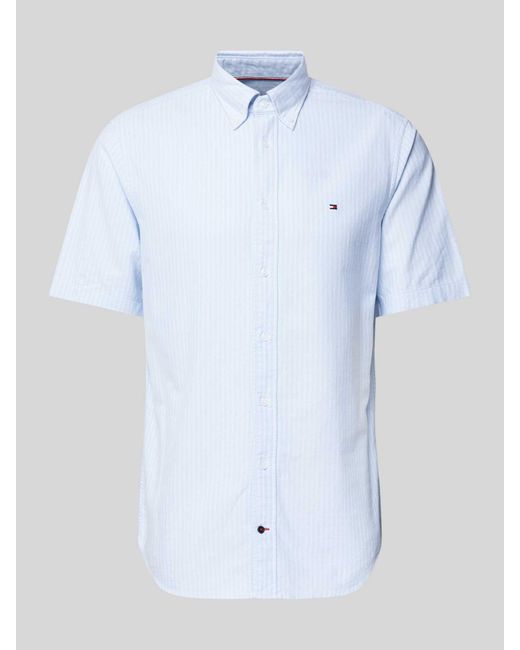 Tommy Hilfiger Regular Fit Business-Hemd mit Streifenmuster in Blue für Herren