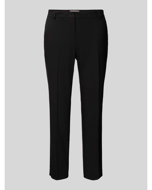 christian berg Regular Fit Stoffen Broek Met Persplooien in het Black