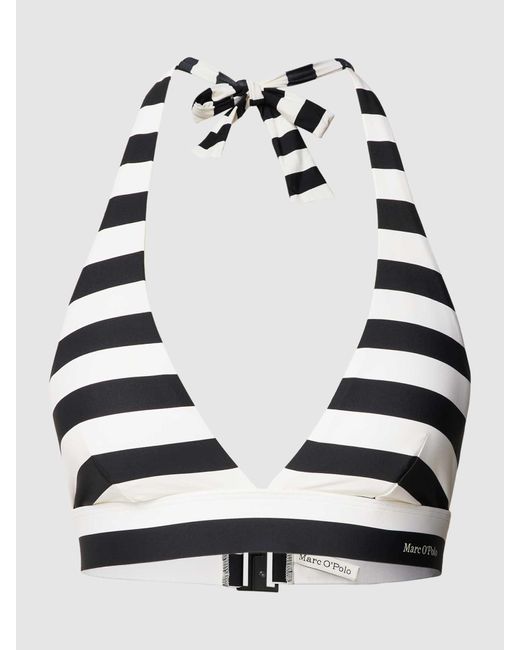 Marc O' Polo White Bikini-Oberteil mit Streifenmuster Modell 'Classic'