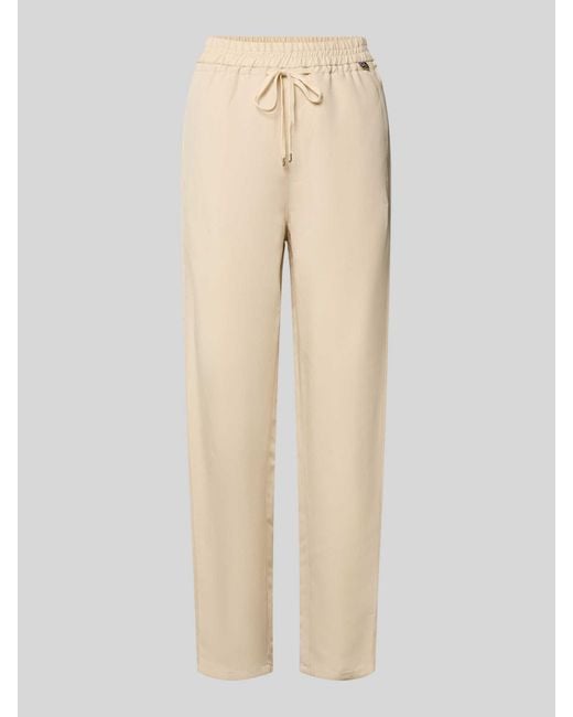 Marc Cain Tapered Fit Stoffen Broek Met Tunnelkoord in het Natural