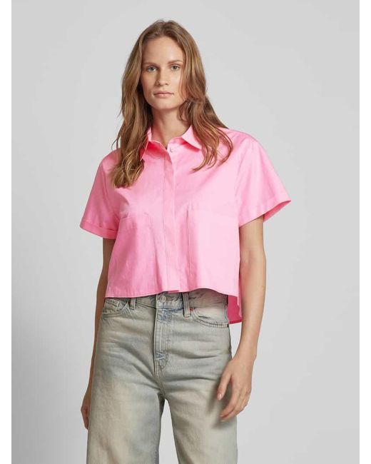 Luisa Cerano Pink Bluse mit aufgesetzten Taschen