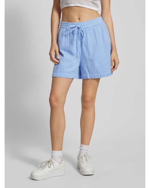 Pieces Blue High Waist Shorts mit elastischem Bund Modell 'STINA'