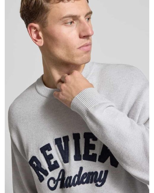 Review Strickpullover mit gerippten Abschlüssen in Gray für Herren