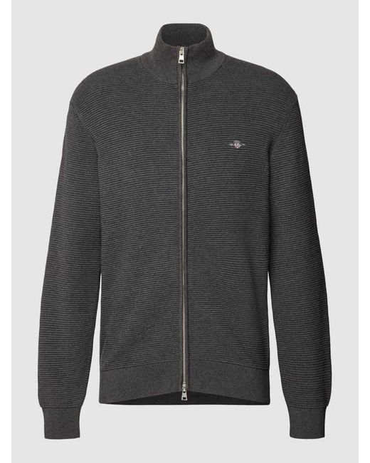 Gant Strickjacke mit Zweiwege-Reißverschluss in Gray für Herren