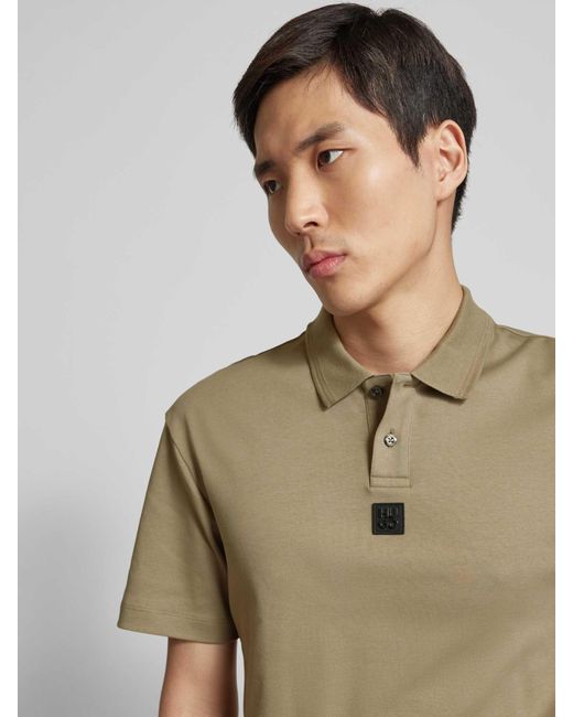 HUGO Regular Fit Poloshirt Met Labelbadge in het Natural voor heren